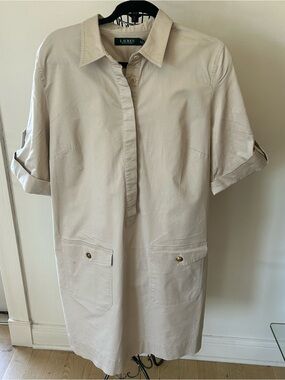 Ralph Lauren Cream Short Sleeve Shift Dress